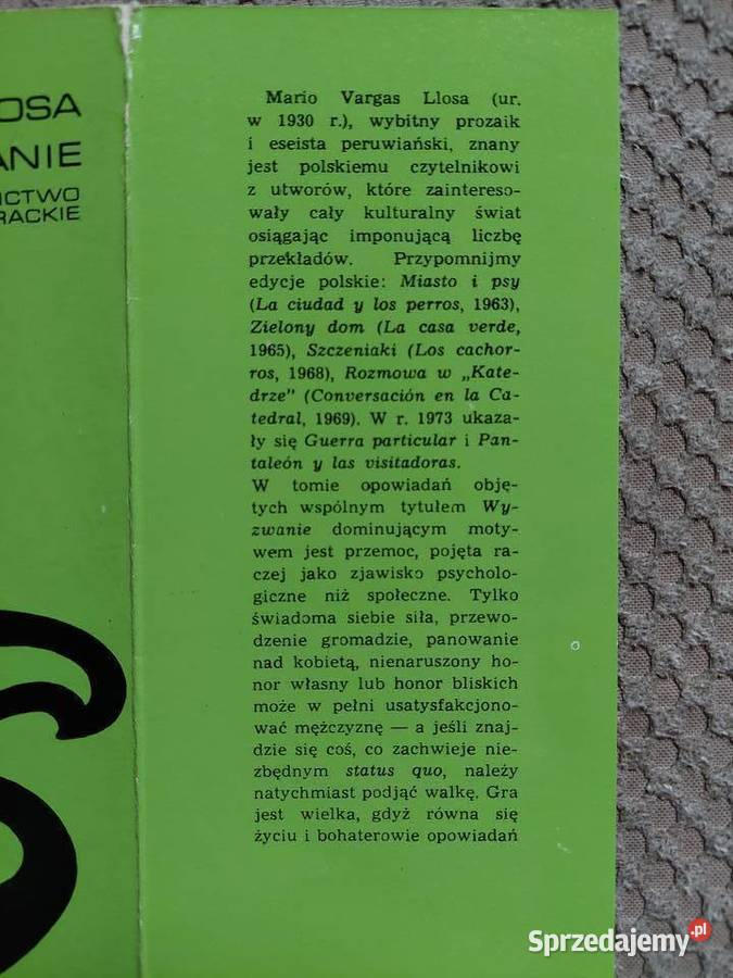 Mario Vargas Llosa Wyzwanie Kraków