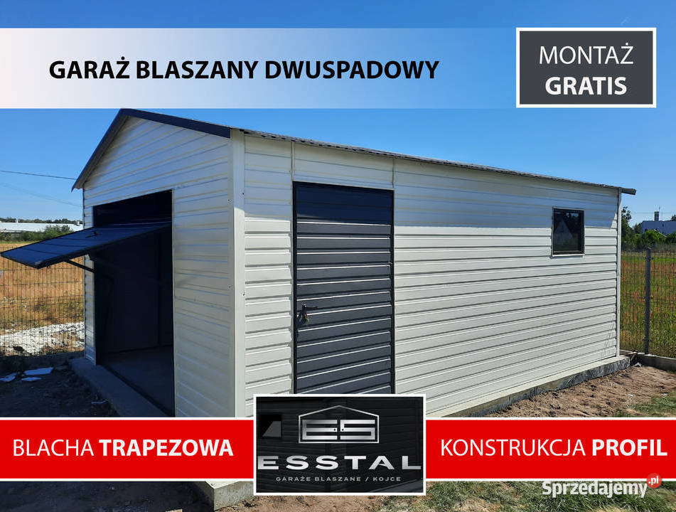 0110 Garaż Blaszany BIAŁY Garaze Blaszane Hale 20m2 pomorskie Tczew