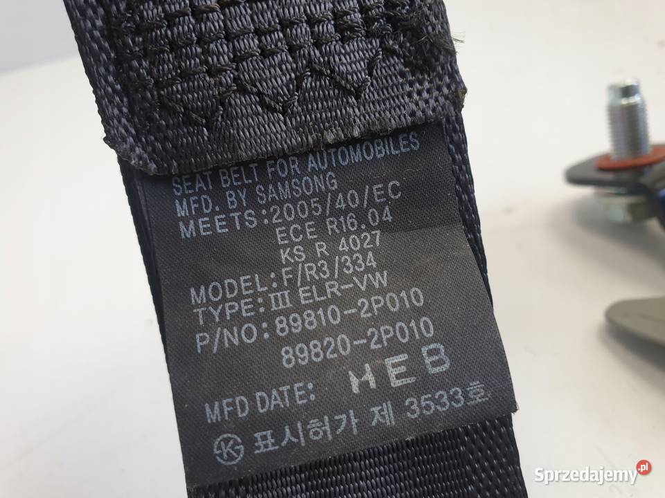 Kia Sorento II PAS BEZPIECZENSTWA Lewy tył II Rudka