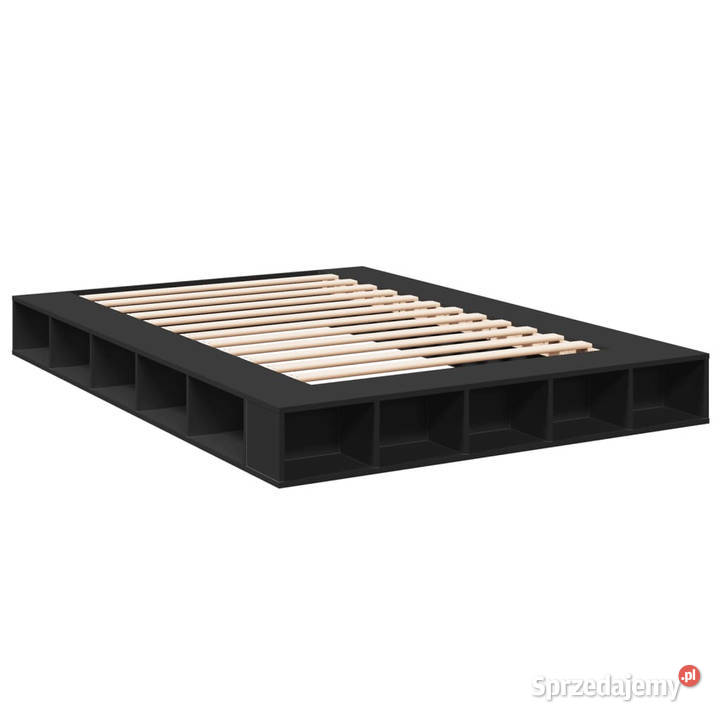 Rama łóżka czarna materiał drewnopochodny 150cm Łóżka sprzedam