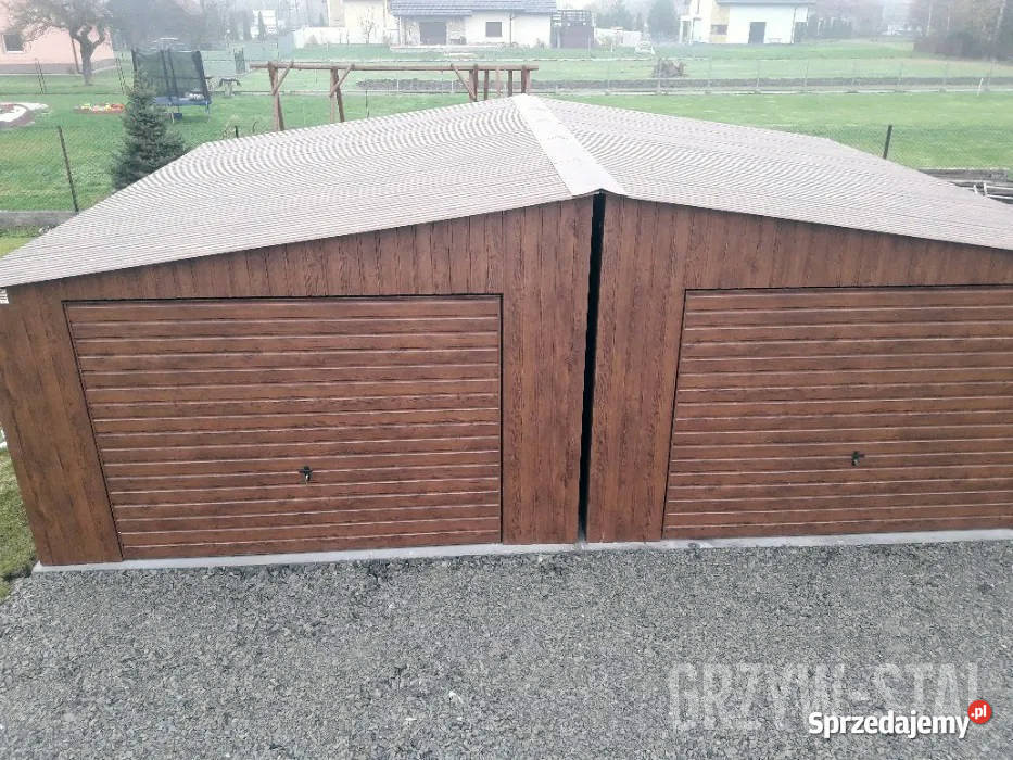 Podwójny Garaż Blaszany w kolorze Orzech 8x6m Kraków