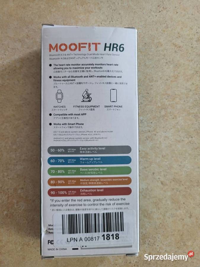 Moofit HR6 pulsometr z paskiem piersiowym Żyrardów
