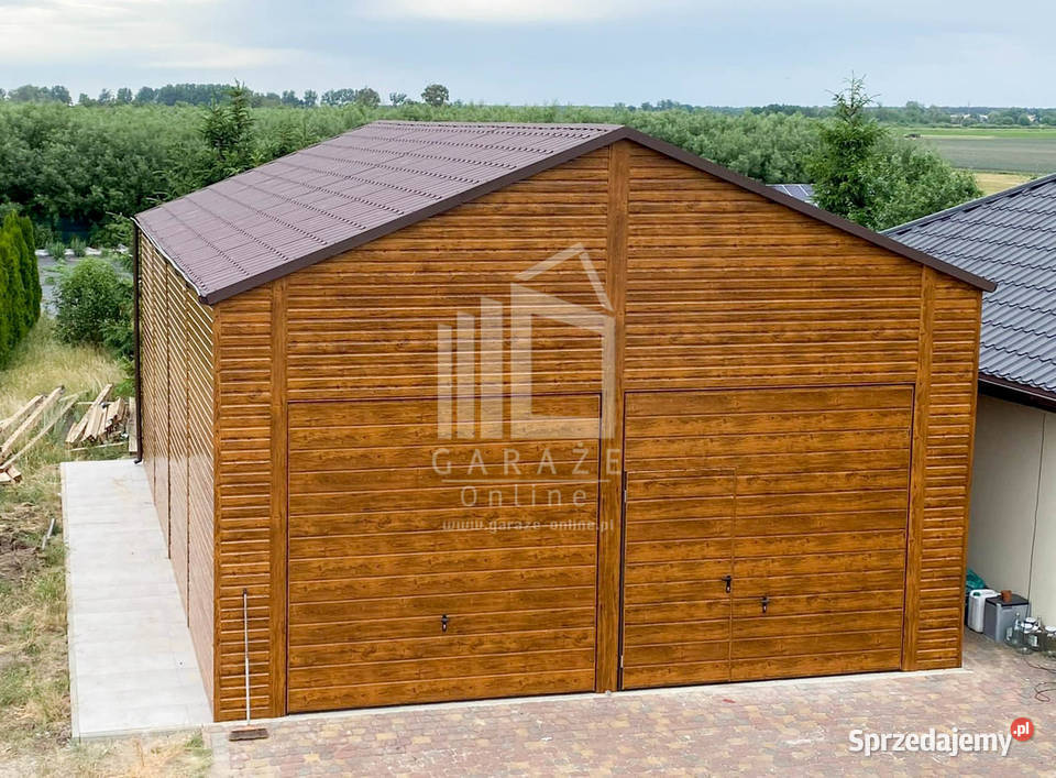 GARAŻ BLASZANY 7m x 12m dwuspad 2x Brama drzwi Tarnów