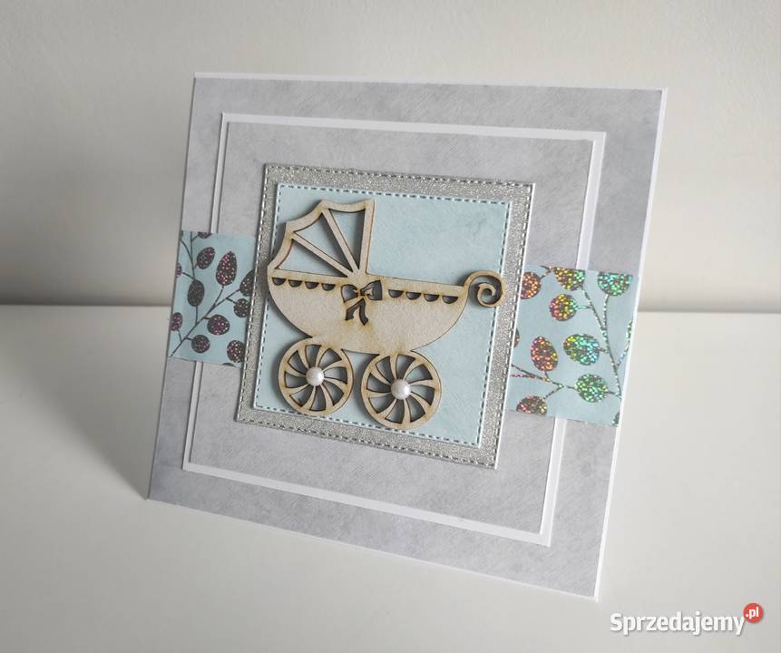 Kartka ręcznie robiona na Chrzest Święty Łódź