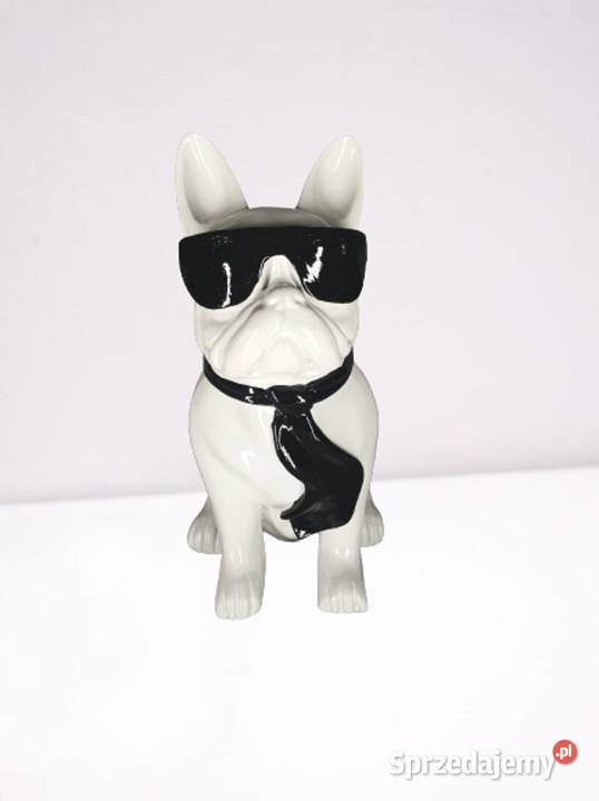 Figura Dekoracja Pies Buldog w Okularach