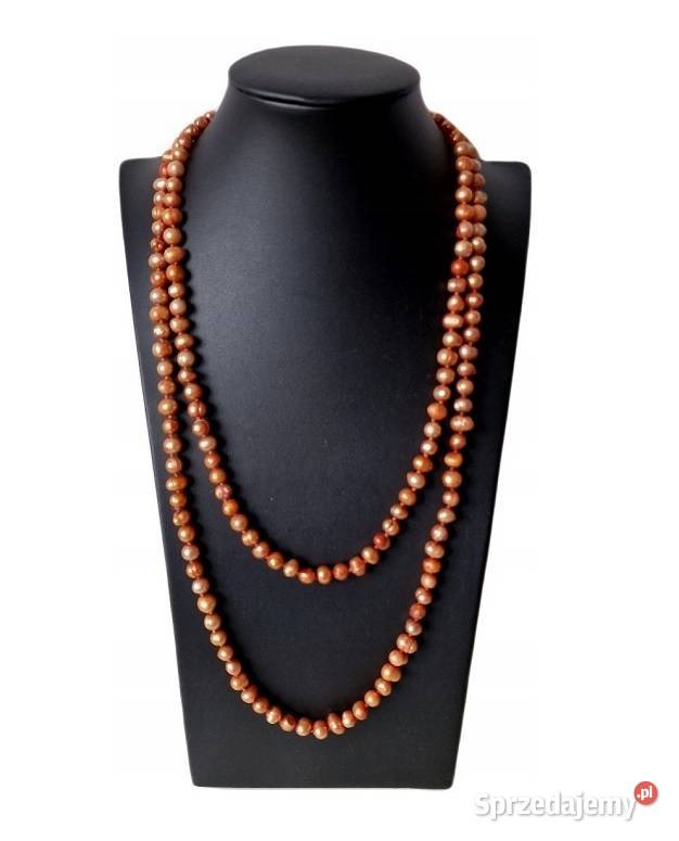 PERŁY NATURALNE SMOCZE NASZYJNIK DŁUGI SZNUR Częstochowa