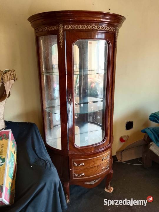 Witryna stylizowana okucia brąz