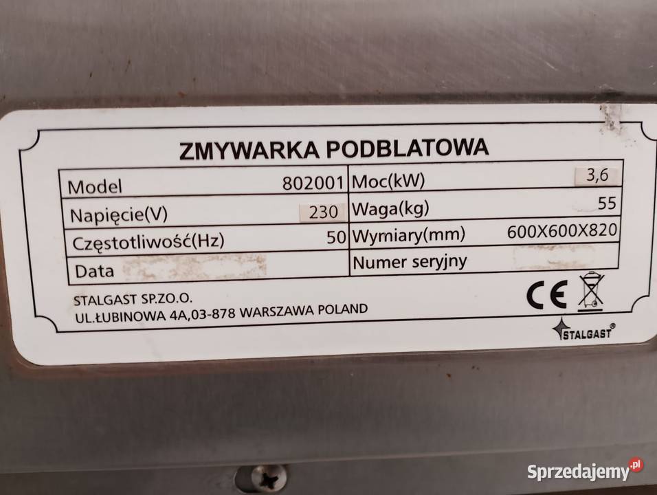 ZMYWARKA GASTRONOMICZNA Z PODSTAWĄ STALGAST