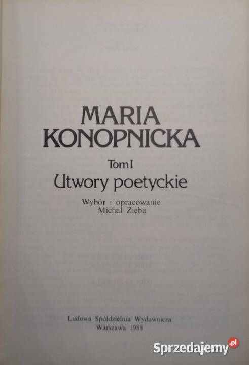 Utwory poetyckie Maria Konopnicka Tom I Gdańsk