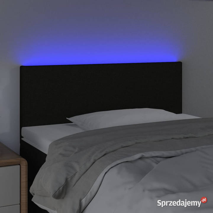 Zagłówek do łóżka z LED czarny 100x5x7888