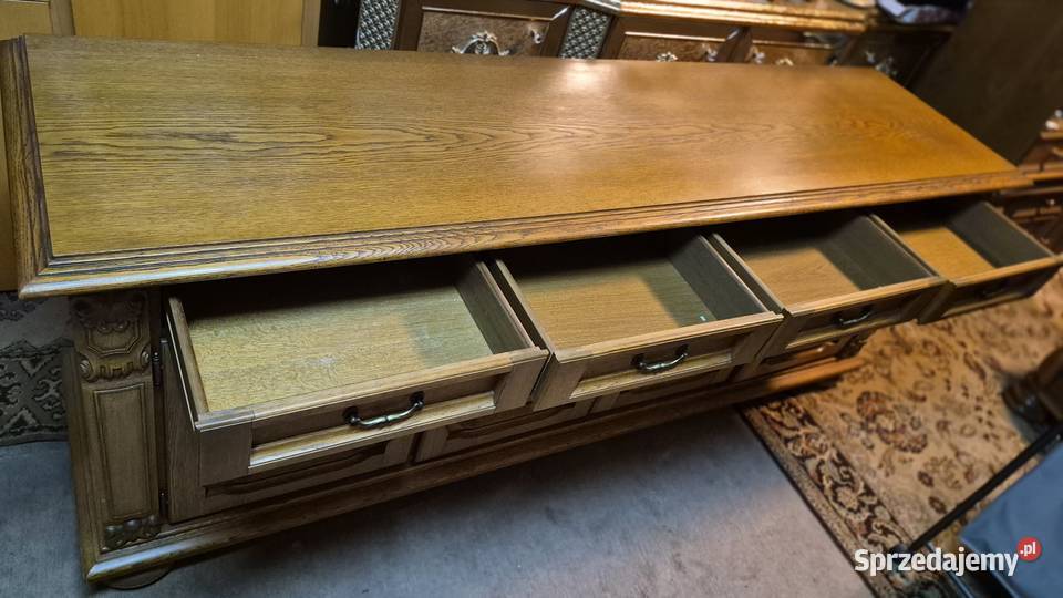 Duża komoda dębowa rzeźbiona dąb rustykalny kujawsko-pomorskie Sypniewo