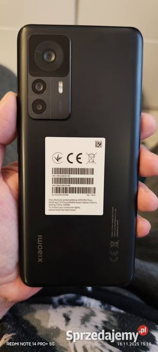 Smartfon telefon Xiaomi 12T 8128pełny komplet Warszawa sprzedam