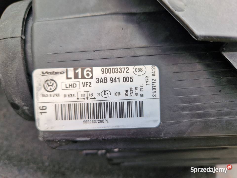 VW Passat B7 reflektor ORG KPL EU Lampy przednie podkarpackie Mielec