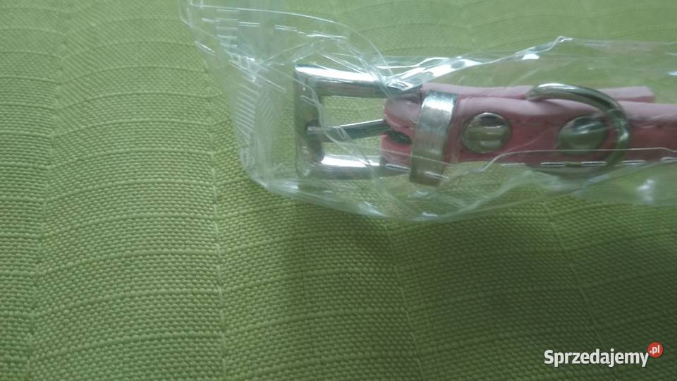 Obroża skórzana różowa 30x1