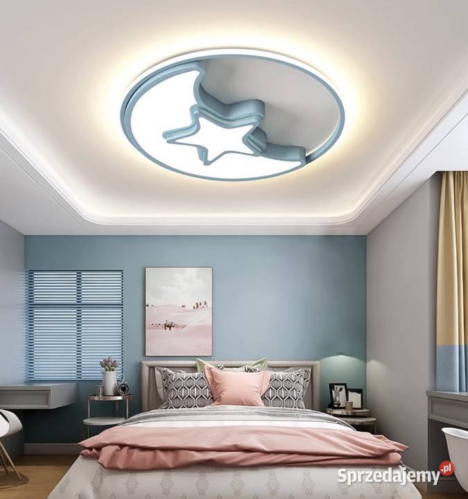 Plafon lampa sufitowa niebieska gwiazda pokój łódzkie Mauryców