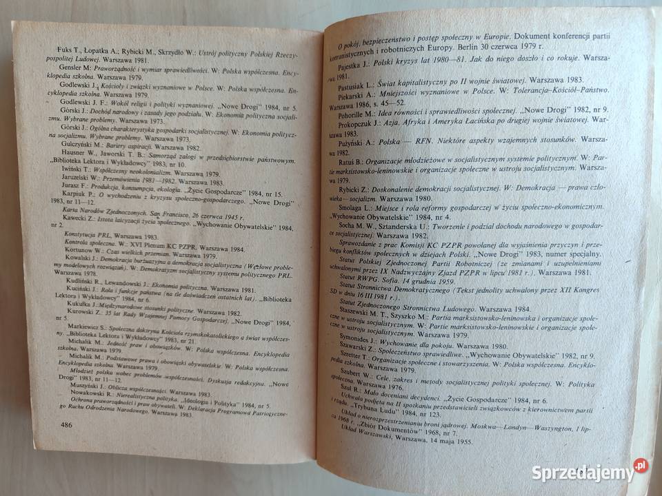 Z problematyki politycznej gospodspoł Polski PRL Antykwariat Katowice sprzedam