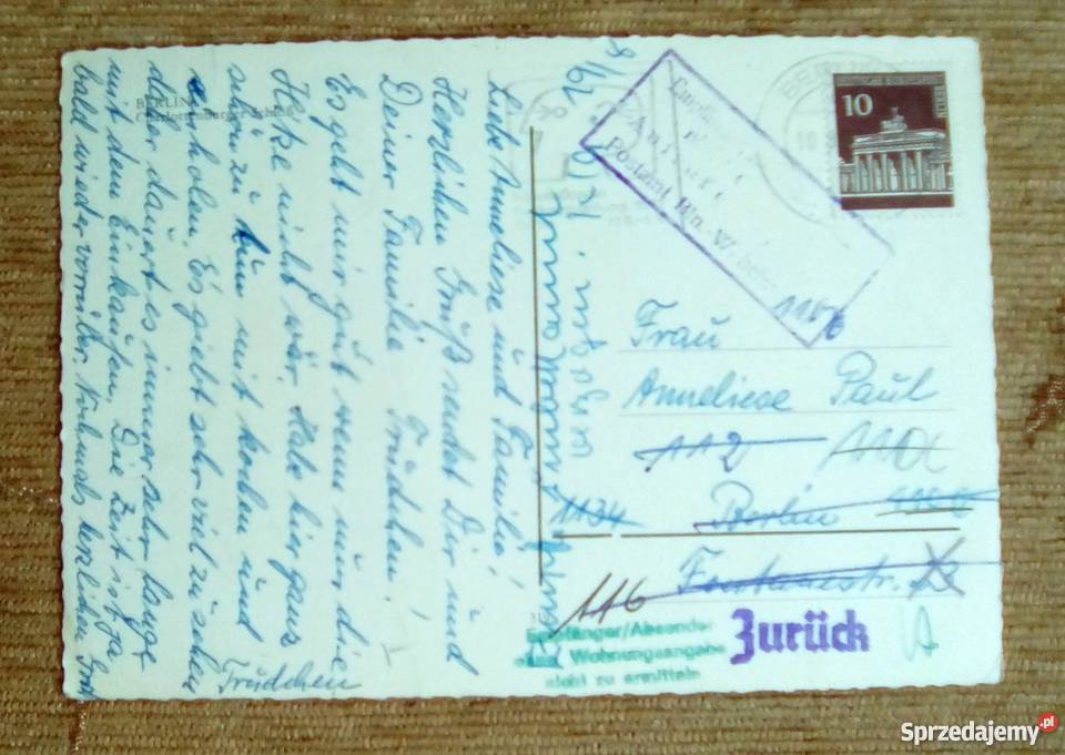 BERLIN PAŁAC CHARLOTTENBURG ZE ZŁOTĄ FORTUNĄ NA Pocztówki i karty telefoniczne Piszczac sprzedam