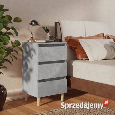 vidaXL Szafki nocne 2 drewniane nóżki szarość Nocne Warszawa sprzedam