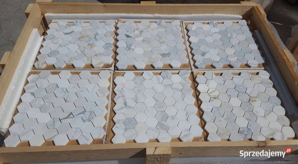 MOZAIKA MARMUROWA PŁYTKI MARMUROWE CALACATTA Bielawa
