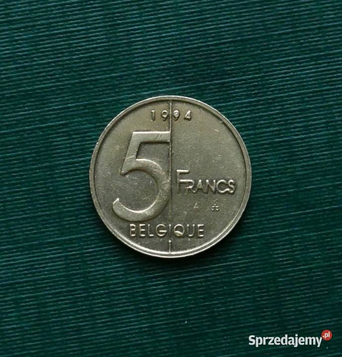 BELGIA 5 franków 1994r Napis francusku BELGIQUE Gliwice