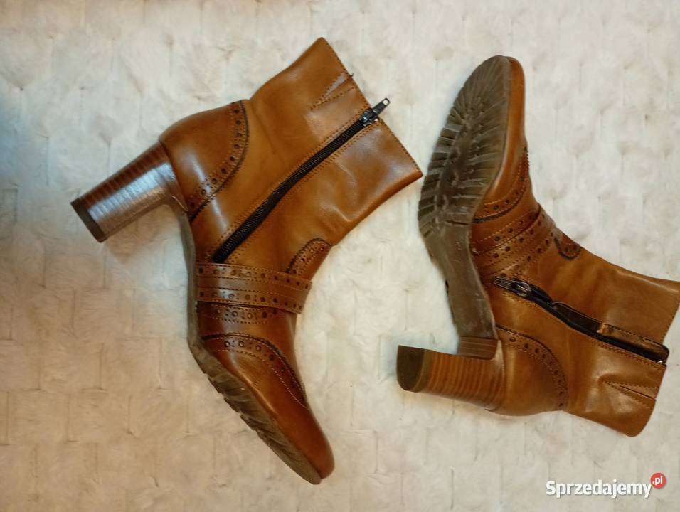38 Real Leather brązowe Skórzane Botki inna Kraków