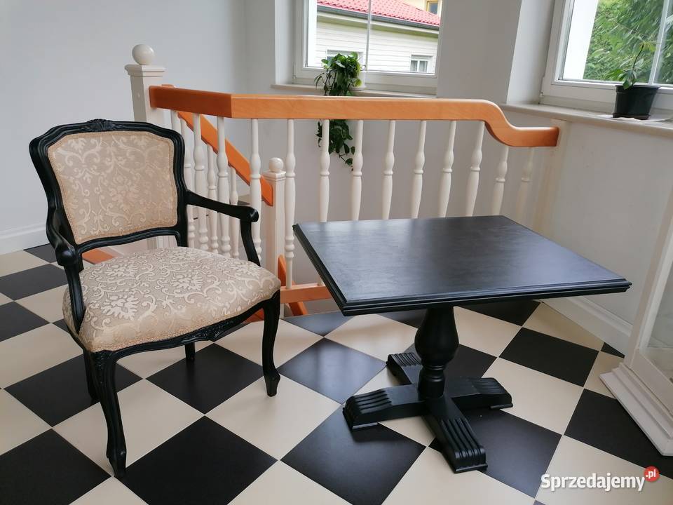 Stylowy fotel ze stolikiem Lubań sprzedam