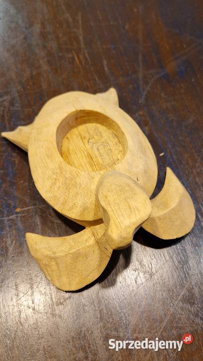 Stara ZABAWKA z drewna ŻÓŁW ręczna pracarzeźba Lublin