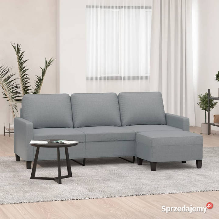 3osobowa sofa z podnóżkiem jasnoszara 180 Warszawa
