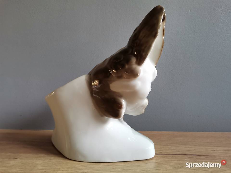 Stara duża figurka porcelanowa Kura Horodnica śląskie