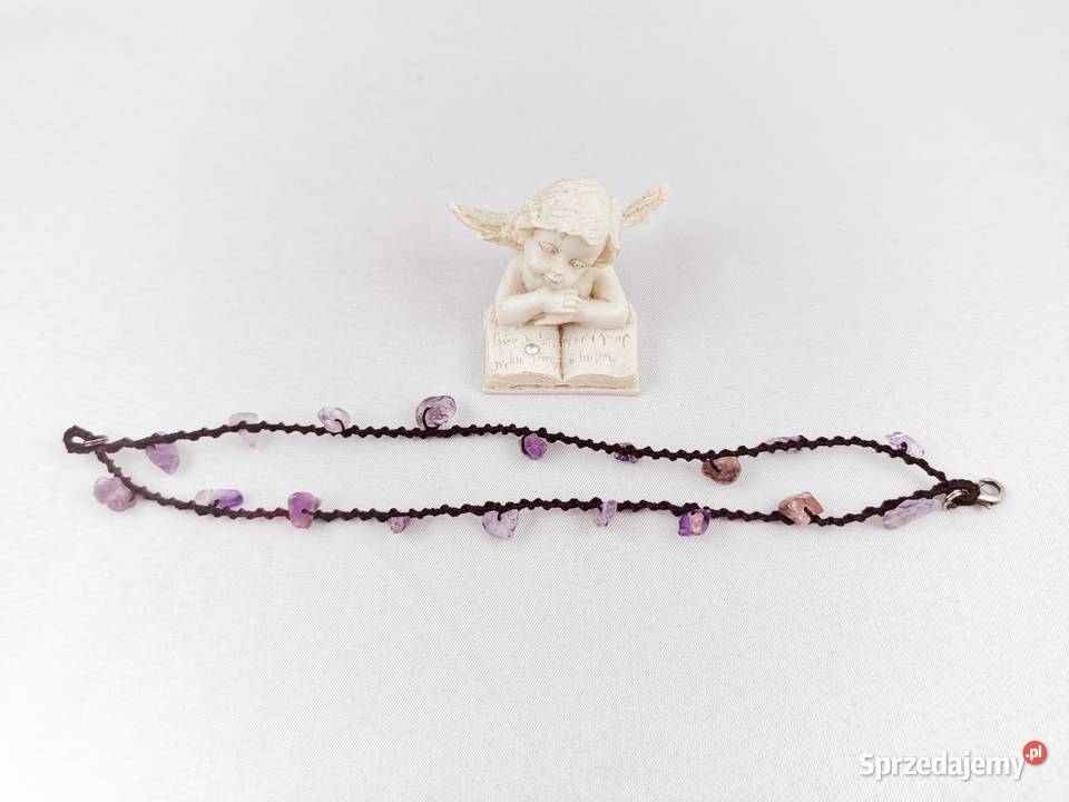 Bransoletka frywolitkowa Wiśniowa