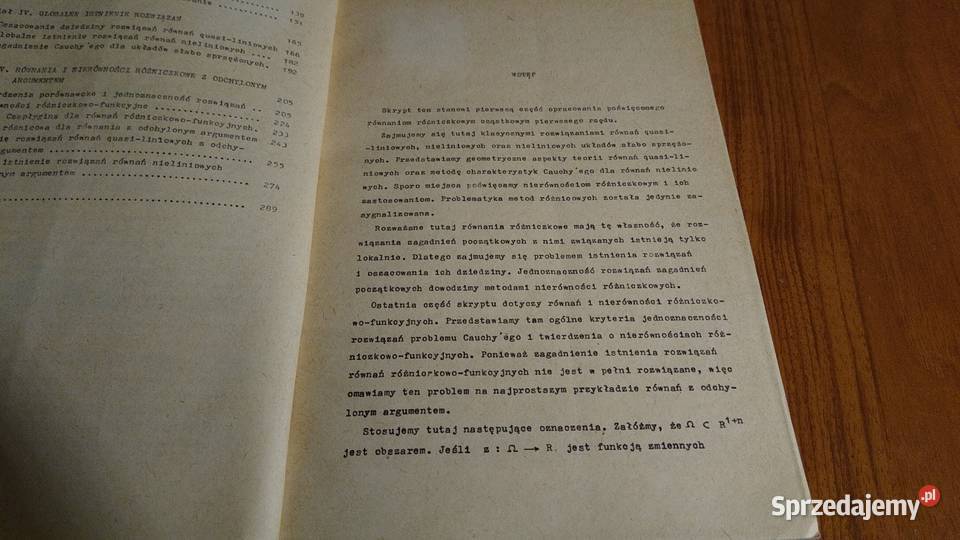 Równania różniczkowe cząstkowe pierwszego rzędu Gdańsk