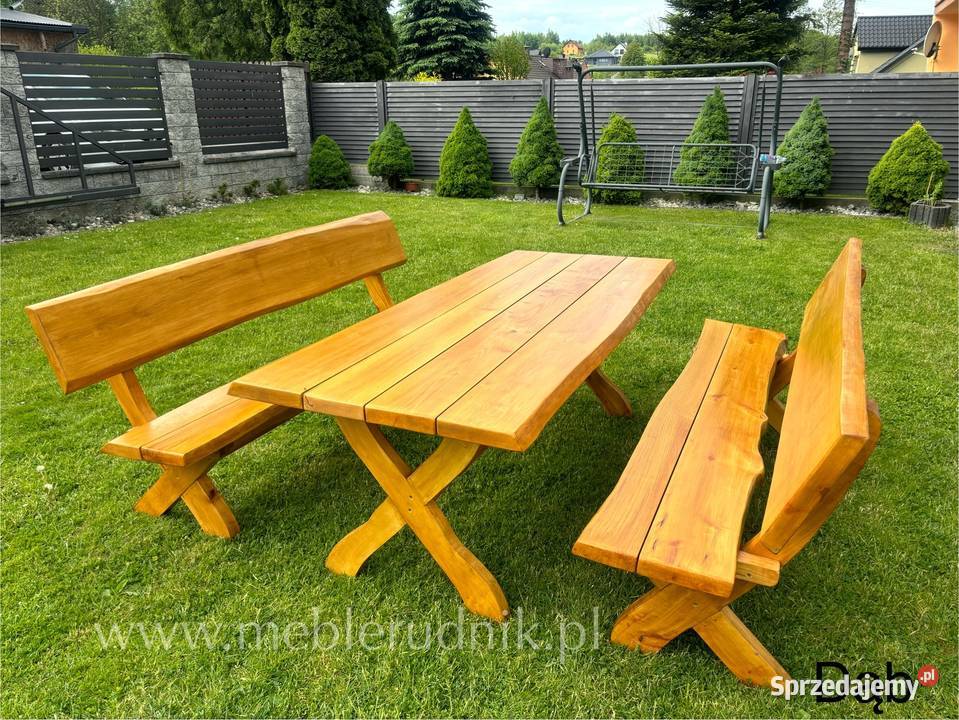 Meble góralskie drewniane ogrodowe olchowe 200 Rzeszów