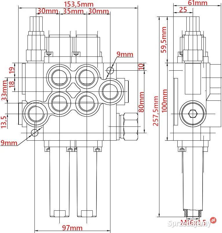 ROZDZIELACZ 40L Joystick Zestaw 3 Sekcje TURA Solec Kujawski
