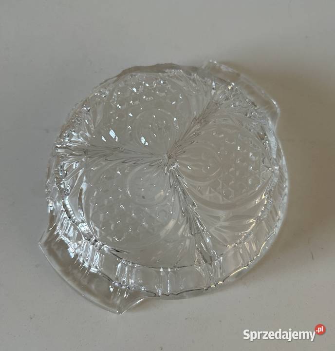 Talerz dekoracyjny kryształowy na przystawki lat Łódź