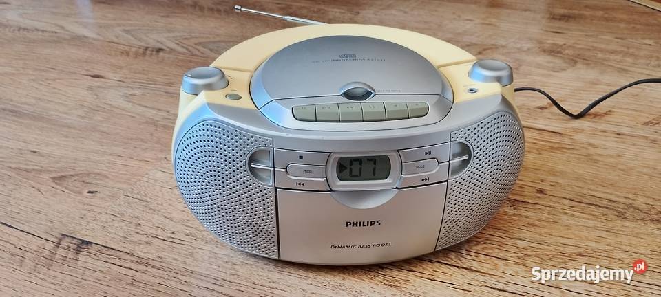 Kultowy Boombox Philips AZ1027 CD Kasety Radio Wąbrzeźno