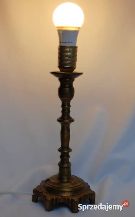 Stara lampa mosiężna stojąca nocna mosiądz Lublin