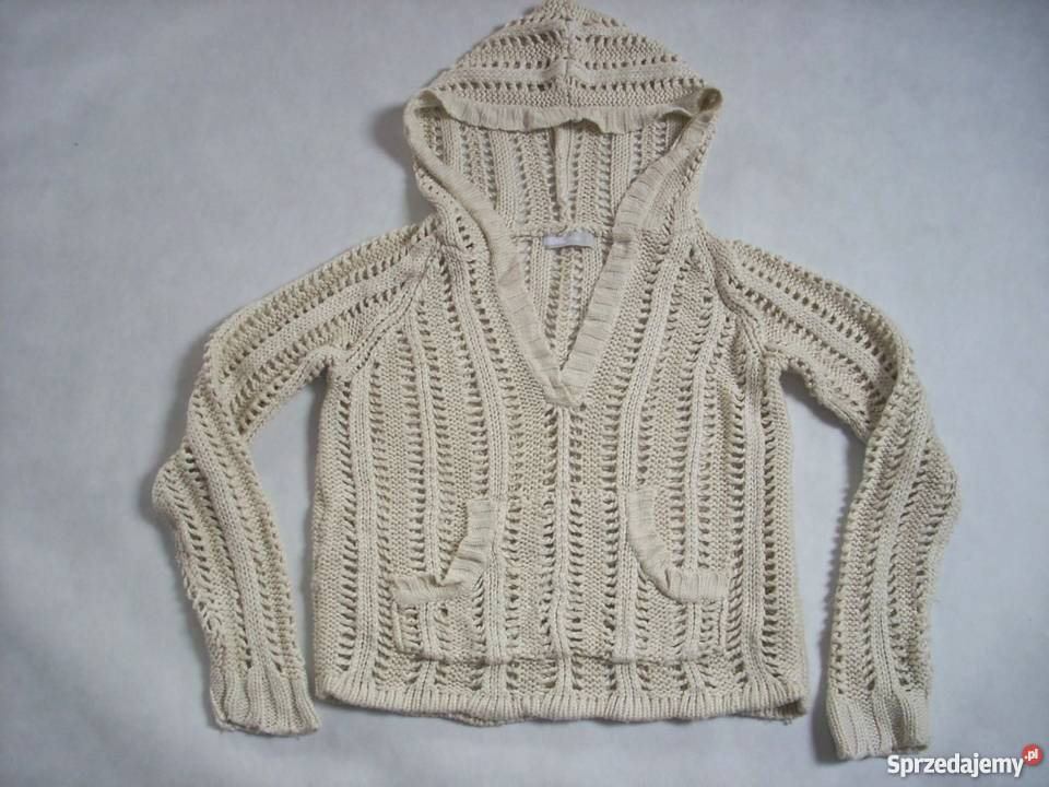 AWEAR Sweter Ażurowy GRuba Włóczka 36 38 Wkładane przez głowę Nowy Sącz