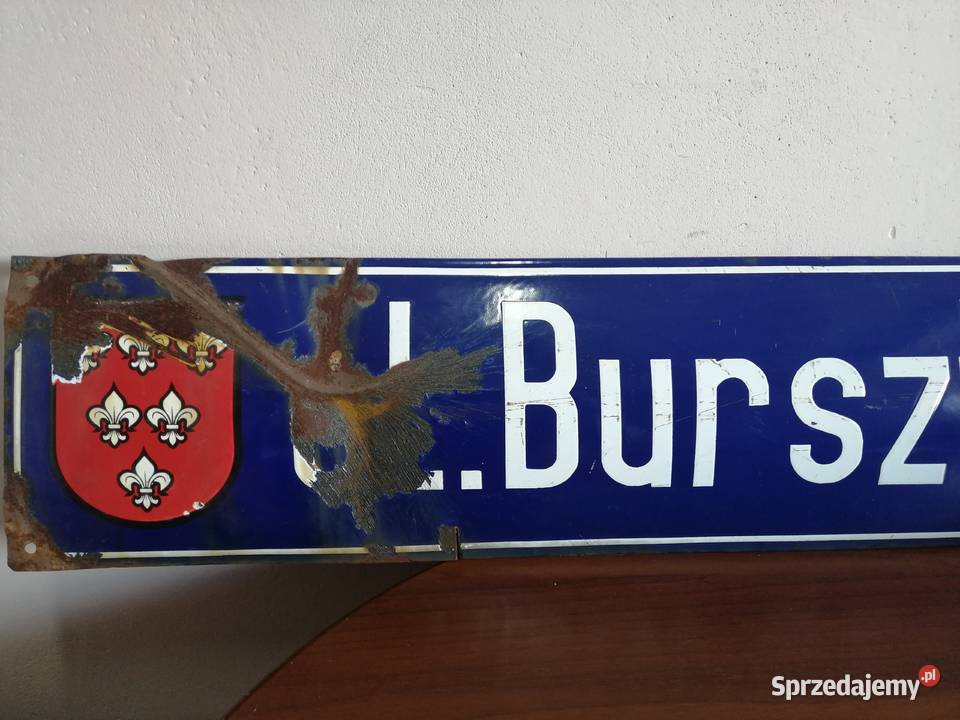 Stara tablica adresowa z nazwą ulicy Bursztynowa Borów sprzedam