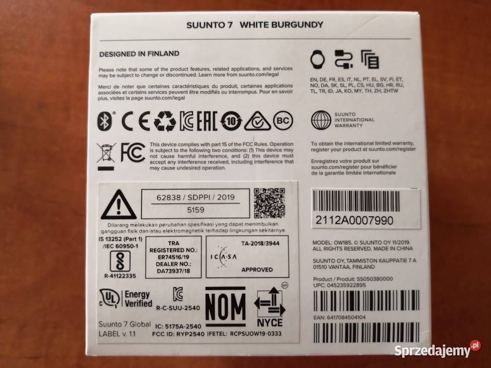 Smartwatch SUUNTO 7 White Burgundy nietrafiony Wrocław