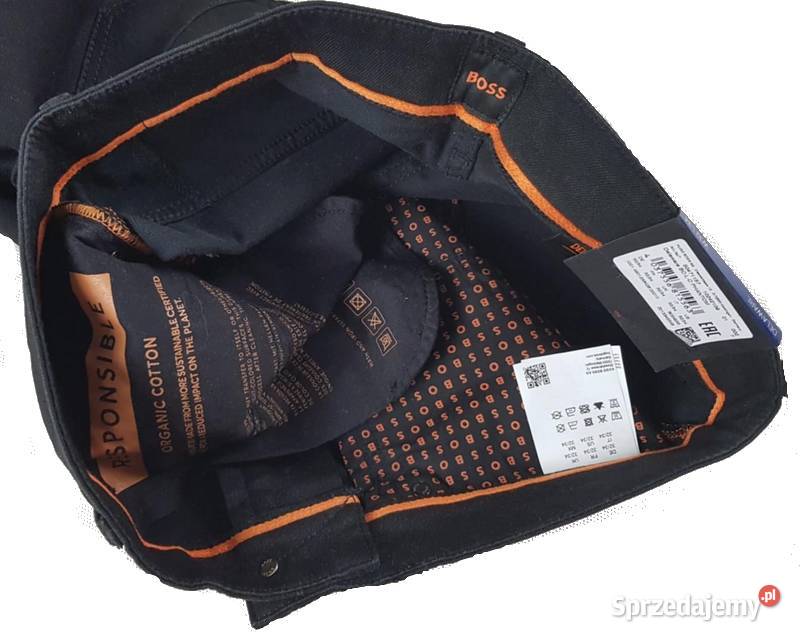 Męskie jeansy Hugo Boss Delaware Orange Slim czarny sprzedam