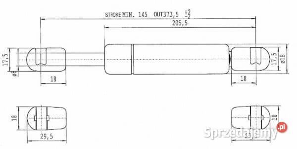 Sprężyna gazowa L3735 mm 160N Stabilus CA256986 Kamionna sprzedam