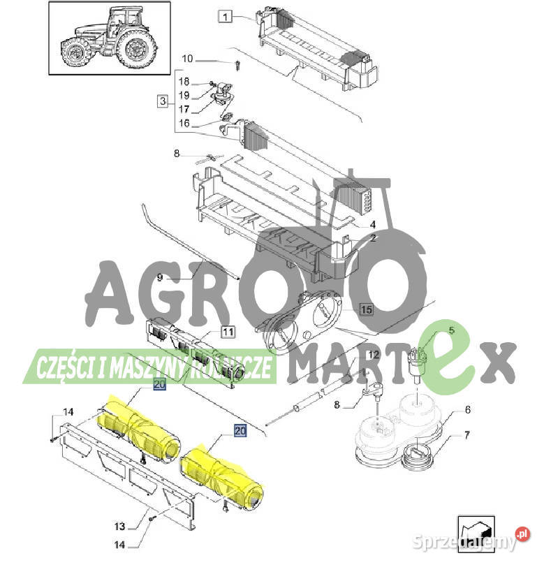 82002761 82004366 820002761 DMUCHAWA KABINY CNH Pozostałe Wichrów