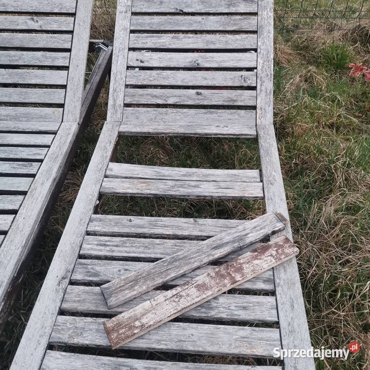 Leżaki drewniane na kółkach druga sztuka i Dzierżoniów