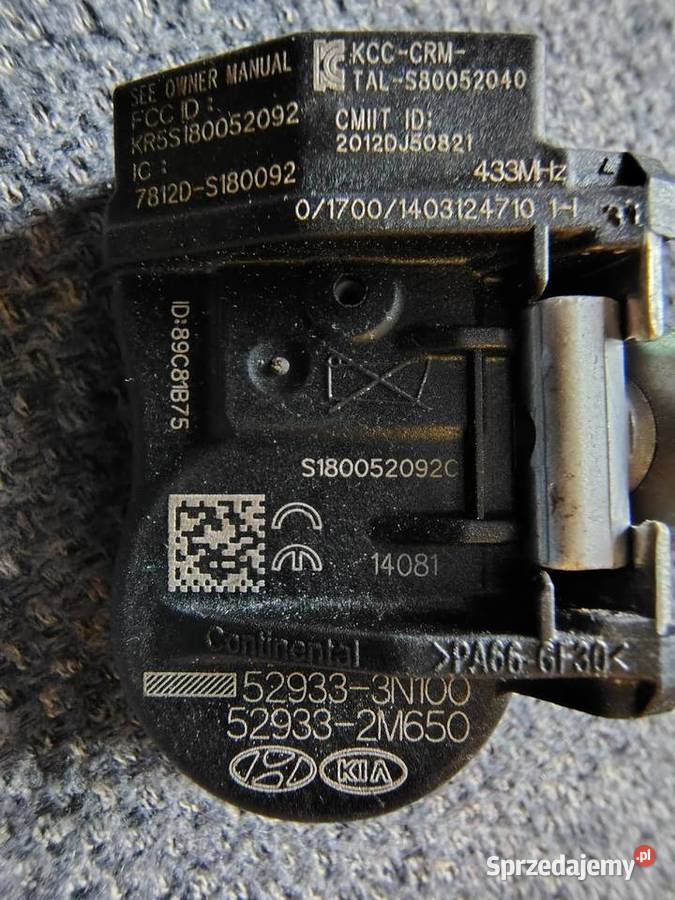 Czujniki ciśnienia TPMS 529333N100 KIA Mielec sprzedam