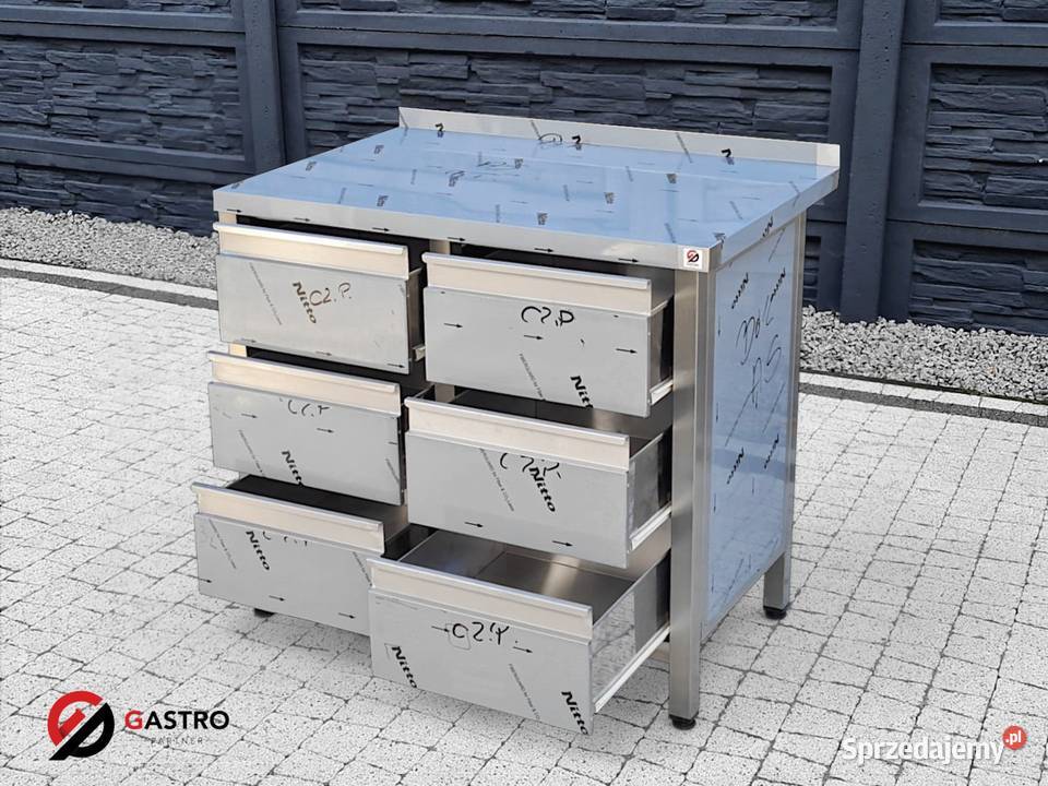 Stół przyścienny gastronomiczny z 6 szufladami