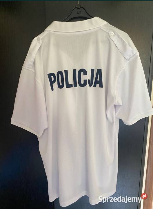 Koszulka krótki rękaw kol biały z pagonamiPOLO Jaworzno