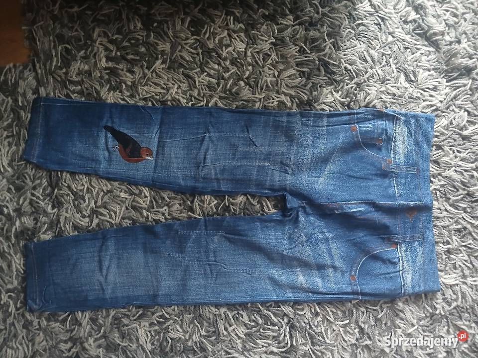 Legginsy imitacja jeansu z dziurami niebieski małopolskie Chrzanów
