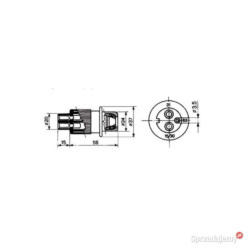 Wtyczka 3pinowa 1224V 2x25A1x5A 16525 Kamionna