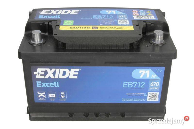 Akumulator Exide Excell 71Ah 670A EB712 Warszawa
