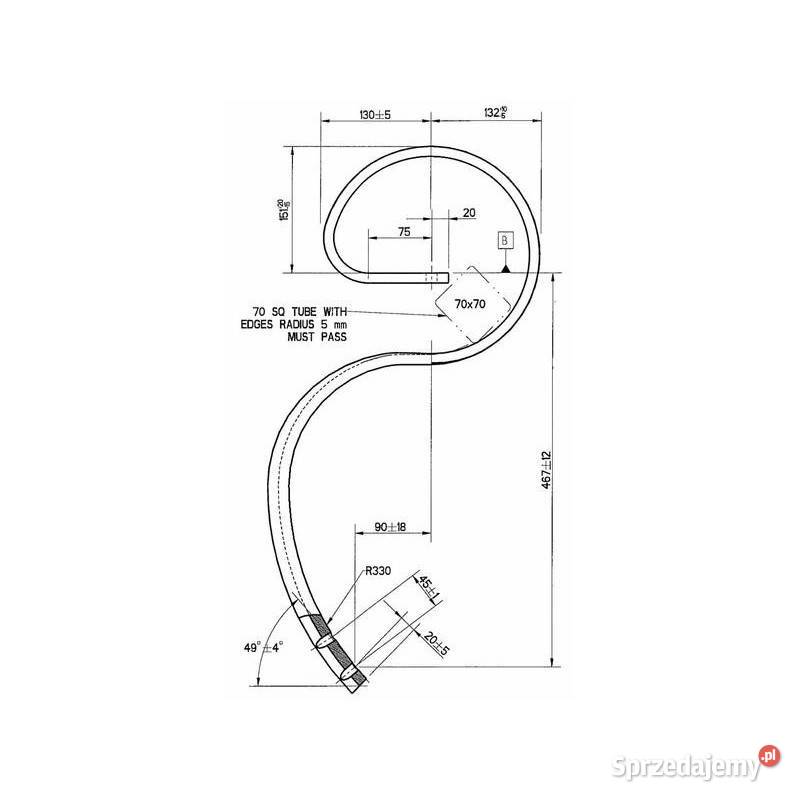 Ząb sprężysty 45x12mm L467mm CP1349B CP1349B